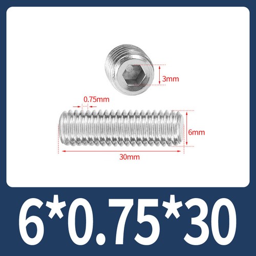 Flat Point Grub Screws Stainless Steel Fine Thread Pitch Allen Set Screw M6-M16 - Picture 14 of 85