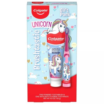 Colgate Kids Powered Toothbrush & Toothpaste UNICORN BRUSHTASTIC GIFT PACK