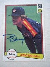 Denny Walling - 1982 Donruss Autographed Baseball card # 496 - Houston Astros