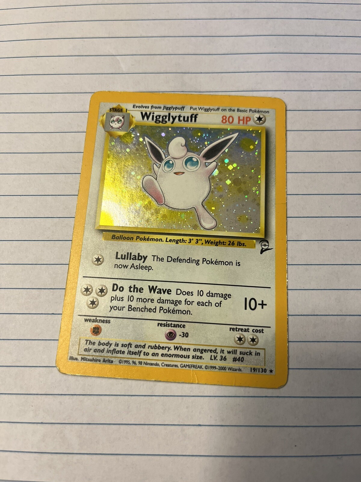 Pokémon TCG Wigglytuff Base Set 2 19/130 Holo Rare