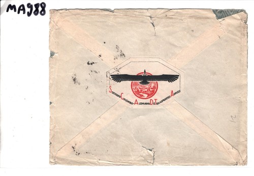 COLOMBIA ADVERT Cover *SCADTA* LABEL Air 1927 Barranquilla USA PA Gibson MA988 - Picture 7 of 12