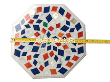 Tavolino da caffè in marmo multi intarsiato pietra decorazione vigilia di Natale H3508