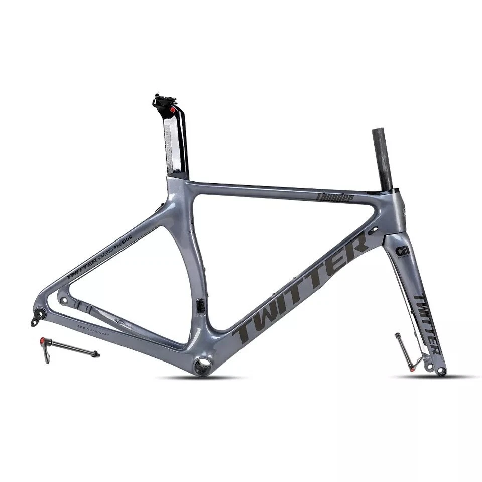 700C Aero Carbon Fiber Road Bike Frame C Brake Carbon Fork Gravel Bike Frameset - Image 2 of 4