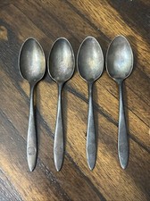 4 Vintage Pan Am Airlines International Silver CO Silver Plated Demitasse Spoons