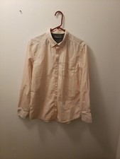 Men's Kenneth Cole Reaction Size Medium Pink Striped Button Down Shirt........