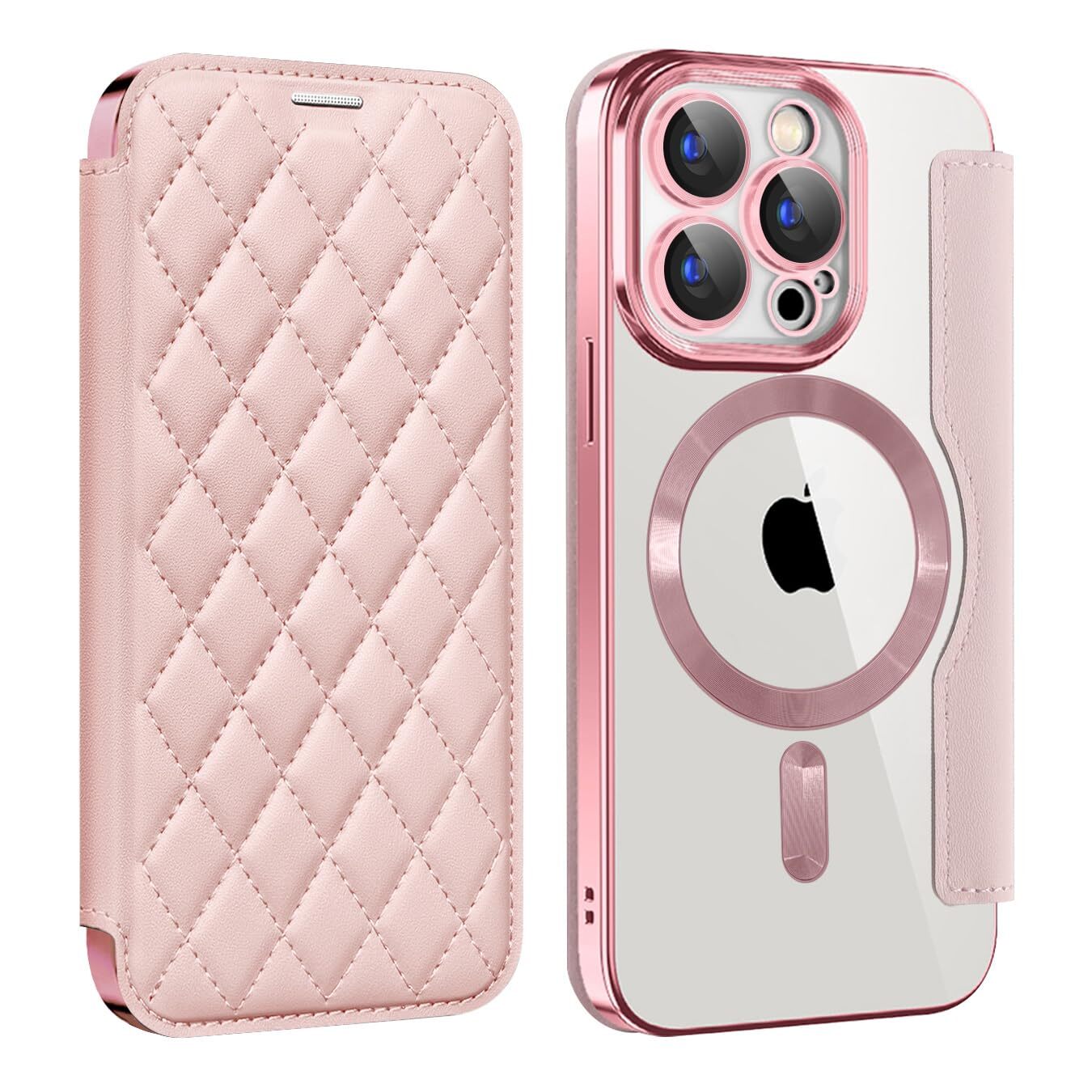 MuZiF for iPhone 12 Pro Max Case Notebook Type Magsafe Compatible Clear Bac 671