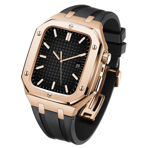 Do Apple Watch 7 45mm Band Royal Oak Mod Kit Gumowy pasek i stalowa obudowa 42/44mm - Zdjęcie 40 z 59