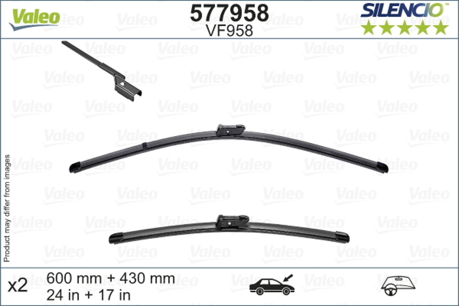 Balai d'essuie-glace avant 600mm 430mm pour Citroen Berlingo Opel Combo Peugeot Rifter