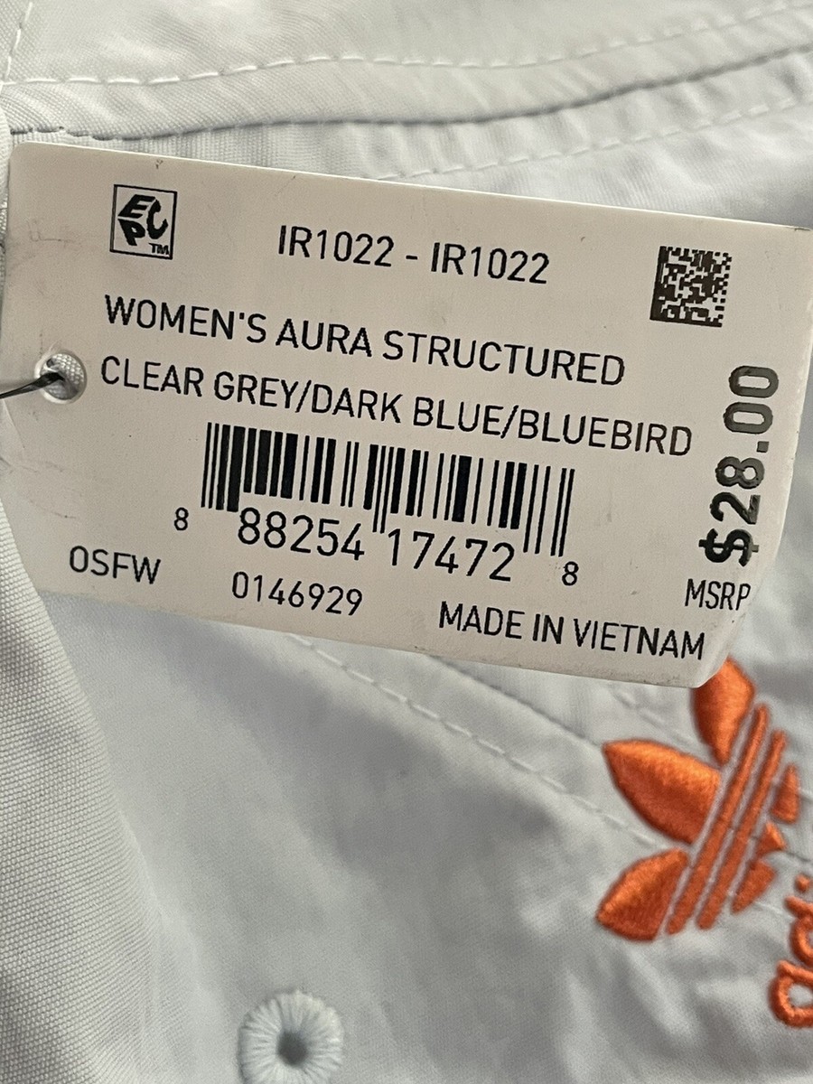 H Adidas Women's Aura Structured Hat Clear Grey/Dark Blue/BlueBird