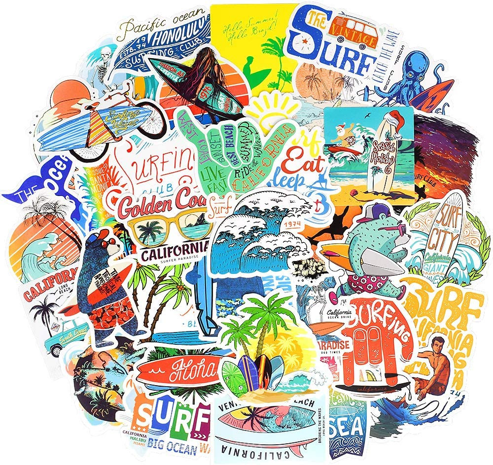 S For Teens Girls Boys Surfing Laptop Stickers For Water Bot
