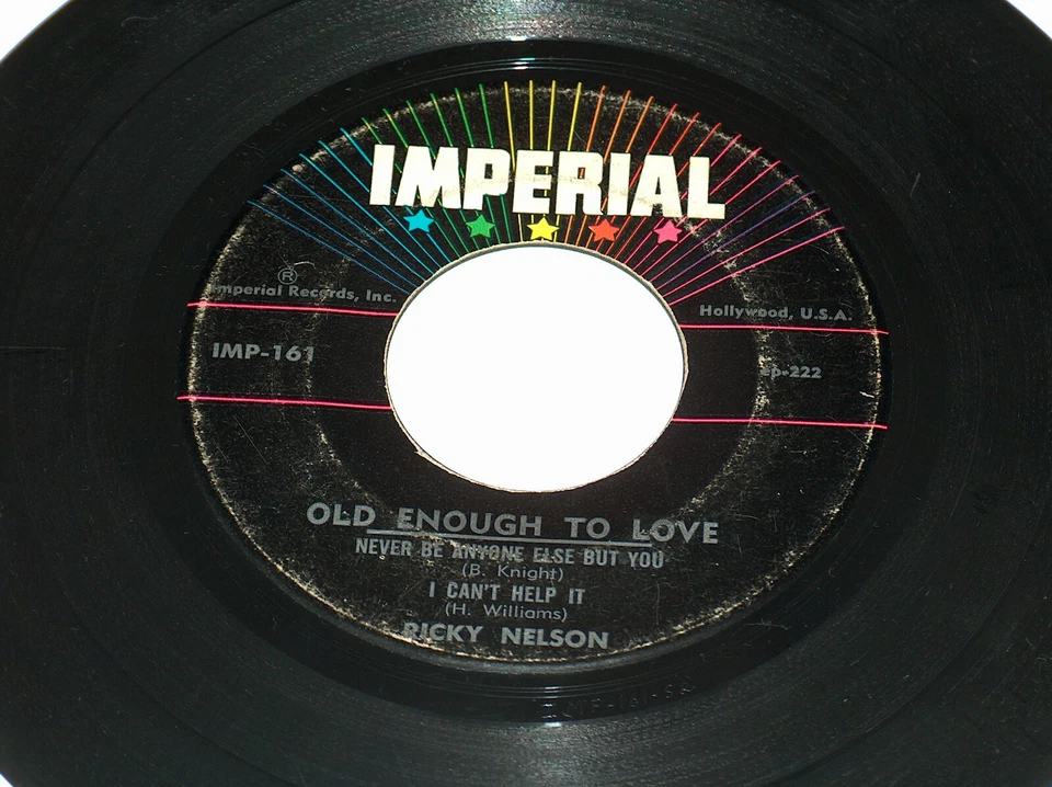 45 RPM Ricky Nelson Old Enough To Love IMP 161 Pop Vocal Vinyl EP Record VG - Image 3 of 4