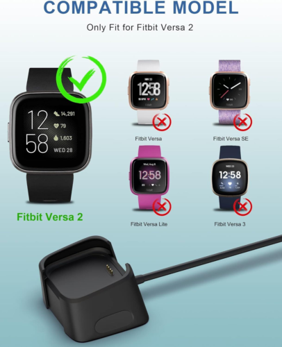 3,3 Fuß USB Ladegerät Kompatibel mit Fitbit Versa 2 Dock Anti-Rutsch... - Bild 2 von 6
