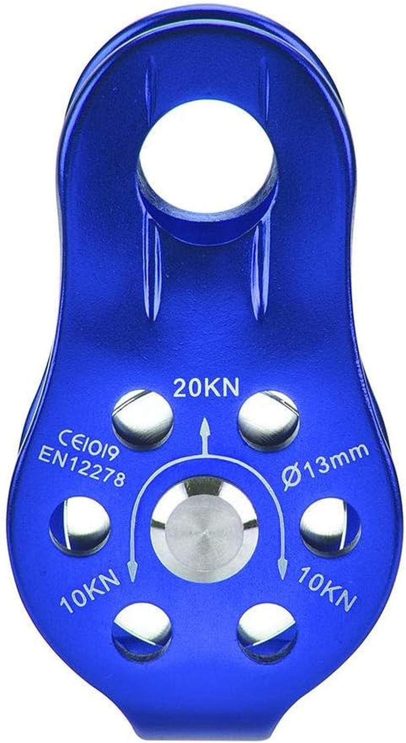 Poulie d'escalade simple à flasques fixes en aluminium rouge pour cordes de 12mm