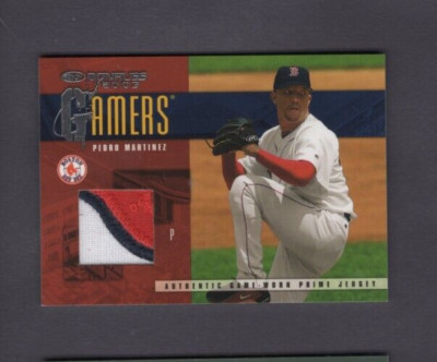 2003 DONRUSS GAMERS 3 COLOR PATCH RELIC #16 PEDRO MARTINEZ RED SOX SP #/25