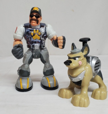 2004 Fisher Price Rescue Heroes BILL BARKER & BUSTER K9 Action