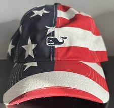 Vineyard Vines Hat Cap Strap Back Red Blue USA Flag United States OSFM FREE SHIP