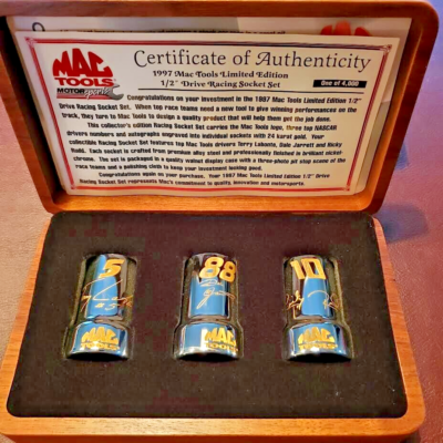 Mac Tools Motor Sports 24k Gold Filled 3 pc Socket Set Limited 