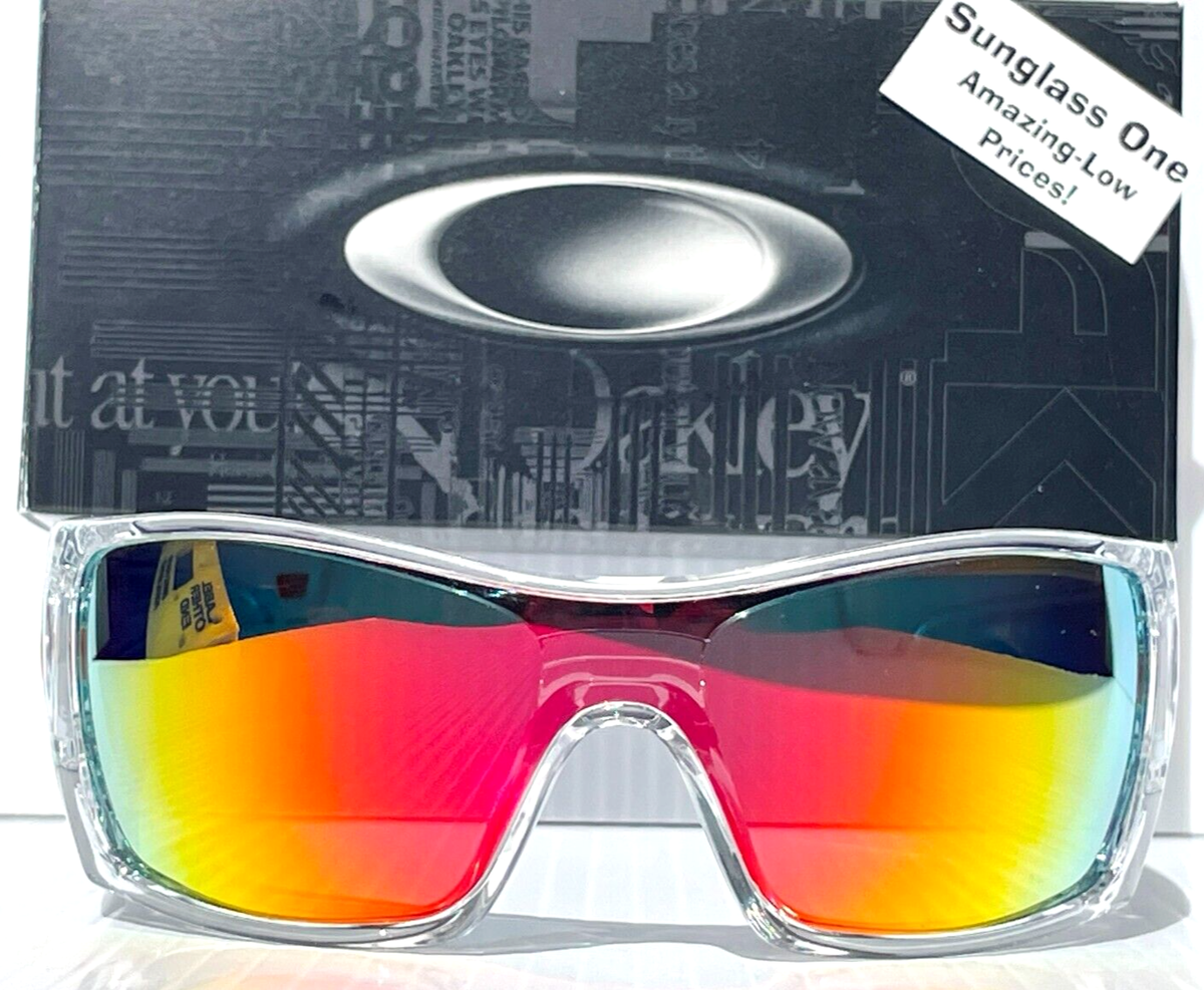 NEW Oakley BATWOLF Clear w Orange Icon POLARIZED Galaxy Ruby Lens