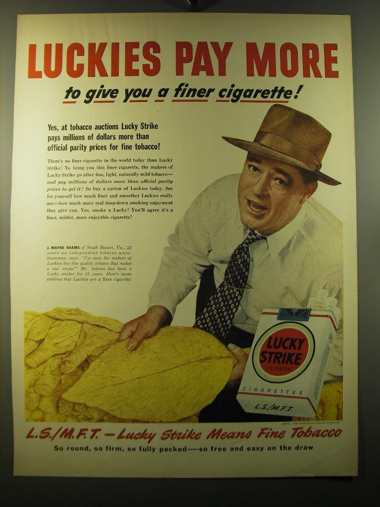 1950 Lucky Strike Cigarettes Ad