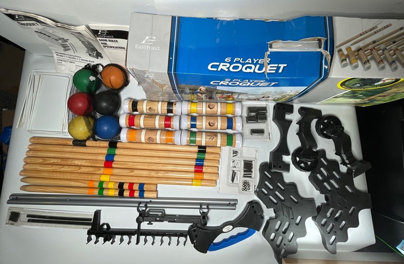 Croquet Set w/Mobilizer Wheel Storage System for 6 Players Lawn/Yard Games