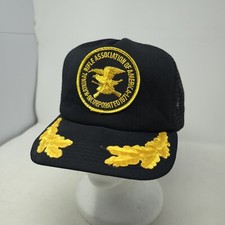 VINTAGE NRA Snapback Trucker Hat Scrambled Eggs Black Gold Leaf - Made In USA