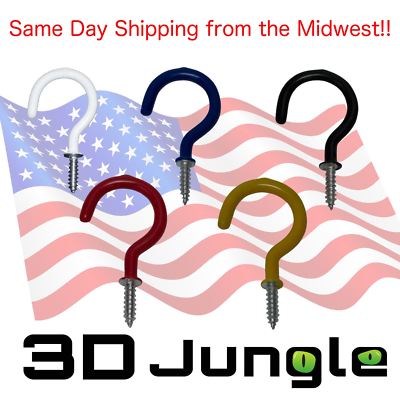 Utility Screw Mount Cup Hooks Hanger  2 1/8'' inch Steel with PVC Coating