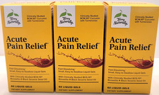 Terry Naturally Acute Pain Relief Lot of 3 Bottles  180 Liquid Gels Exp.07/2026