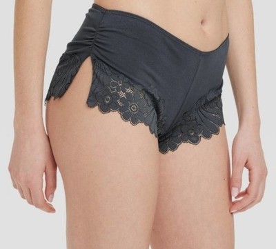 Women's Crochet Lace Shortie Underwear - Colsie  Steel Gray Med. 8-10