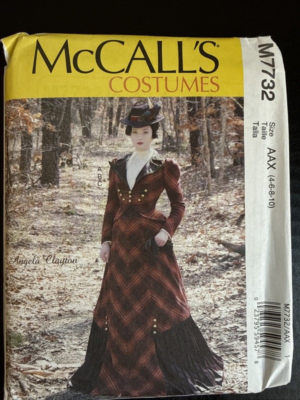 McCalls M7732 Costume Sewing Pattern Misses Sizes 4 6 8 10 Victorian Style Uncut