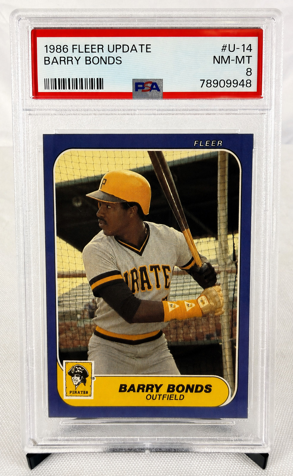 1986 Fleer Update #U-14 Barry Bonds PSA 8 NM-MT Pittsburgh Pirates