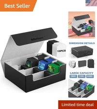 Elegant Trading Card Storage Box with 10 Dividers for 1800+ Cards - Waterproof