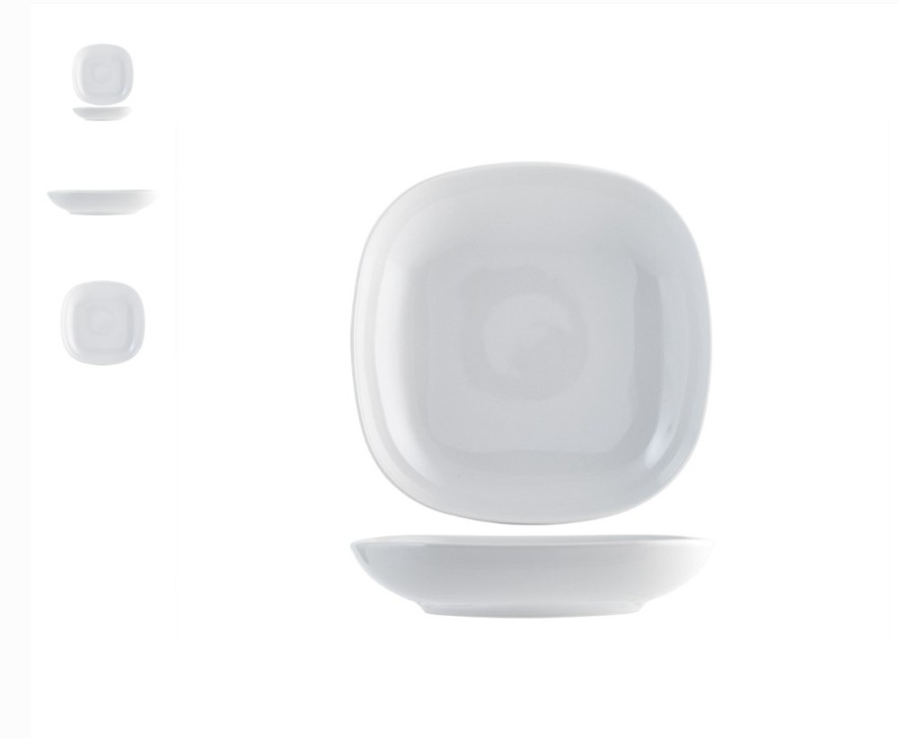 Saturnia Danubio Deep Plates White Porcelain 21 cm, Washable