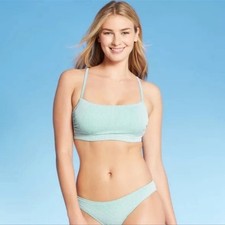 Shade  Shore Striped Green Bikini Set