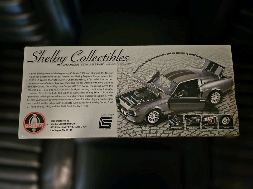 Cobra Shelby Collectibles 1967 Shelby GT 500E Eleanor 1:18 Diecast - Image 4 of 4