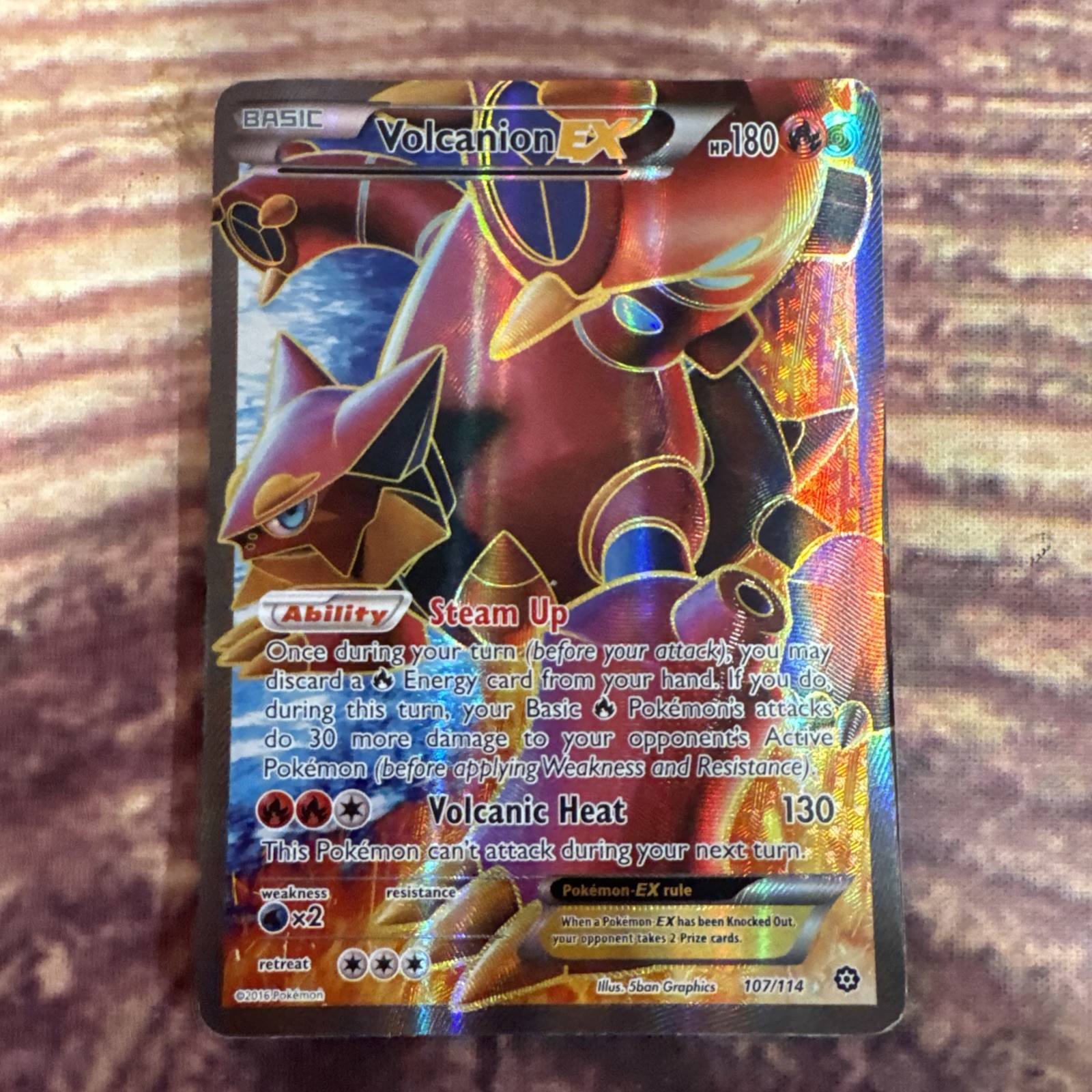 Volcanion-EX - 107/114 - Full Art Ultra Rare - HP - Steam Siege