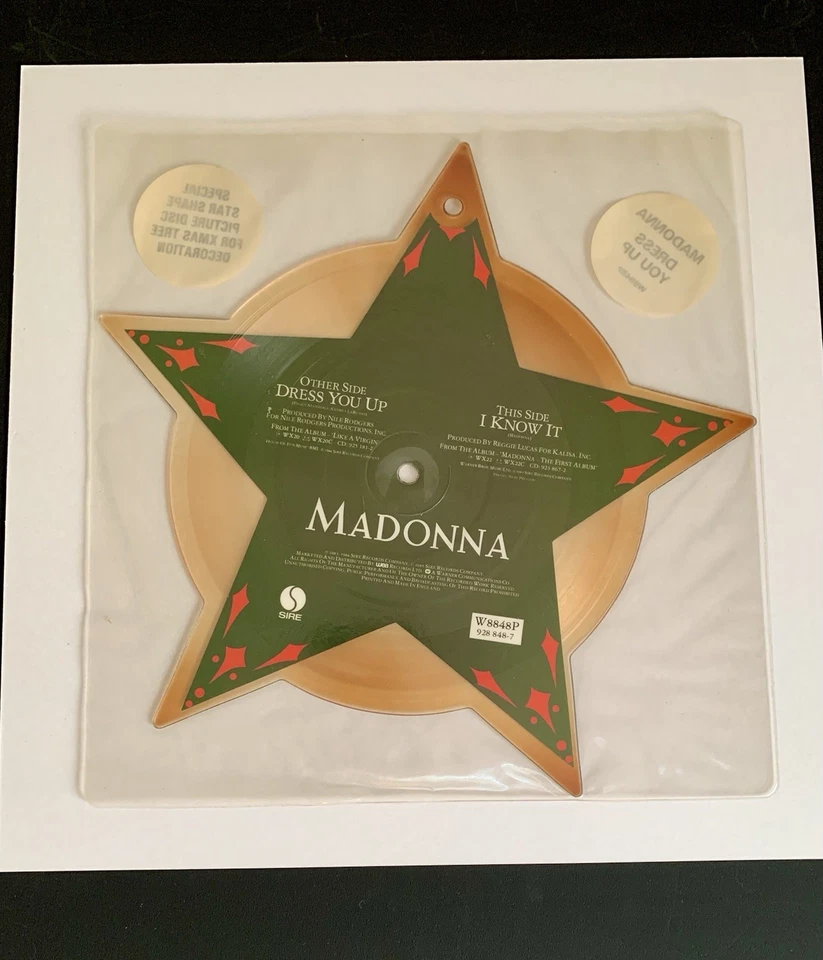 Madonna Dress You Up UK 7" Vinyl Star Shaped Picture Disc W8848P Rare! - Image 2 of 2