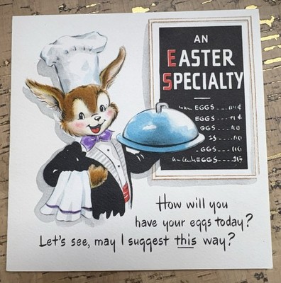 VNTG 1950 Easter Card Date Stamped Envelope Ephemera Scrapbooking Crafts