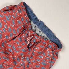 Peter Millar Men Red Sea Blue Ray Fish Swim Trunks Medium