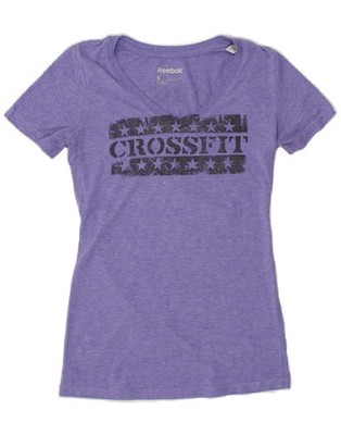 Reebok Damen Cross Fit T-Shirt Oberteil UK 8/10 Small lila Polyester BC06