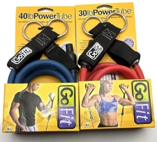 Set Of 2 - GO FIT Power Tubes Resistence Training Tubes 1-40LB Blue /1-30LB Red