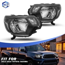 For 2012-2015 Toyota Tacoma Black Housing Clear Corner Headlights Headlamps Pair For 2012-2015 Toyota Tacoma Black Housing Clear Corner Headlights Headlamps Pair