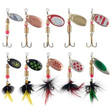 Rooster Tail Fishing Lures – Inline Spinner Baits Kit for Trout, 10pcs-style B