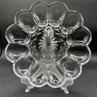 Vintage Anchor Hocking Heavy Clear Glass 10” Deviled Egg Tray