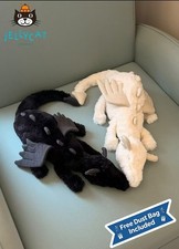 BNWT 100% Genuine Jellycat 50cm Onxy & Snow Dragon-With Dust Bags UK Seller