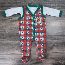 Vintage 90  s Winnie the Pooh Baby Christmas Newborn Pajama Footie Sleeper PJ Set