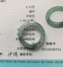 Size 9.25 CERTIFIED Natural Grade A Untreated Icy Light Green Jadeite JADE Ring