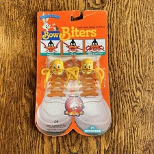 Vtg Tweety Bird Looney Tunes Bow Biters Shoelace Holders Brookside 80s Shoes