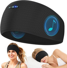 Sleep Headphones Bluetooth 6.0 Headband for Side Sleepers Black Mesh 