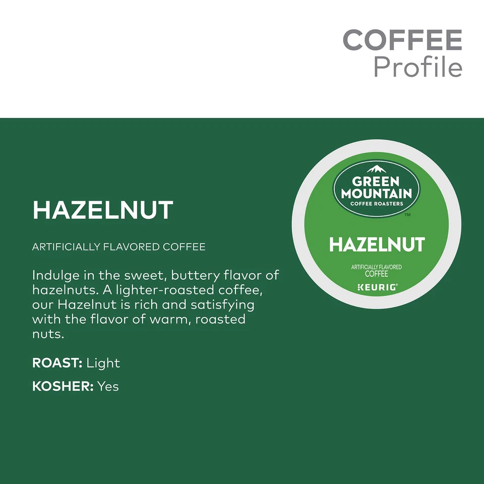 Green Mountain Coffee Hazelnut, Keurig K-Cup Pod, Light Roast, 96 Count - Image 4 of 4