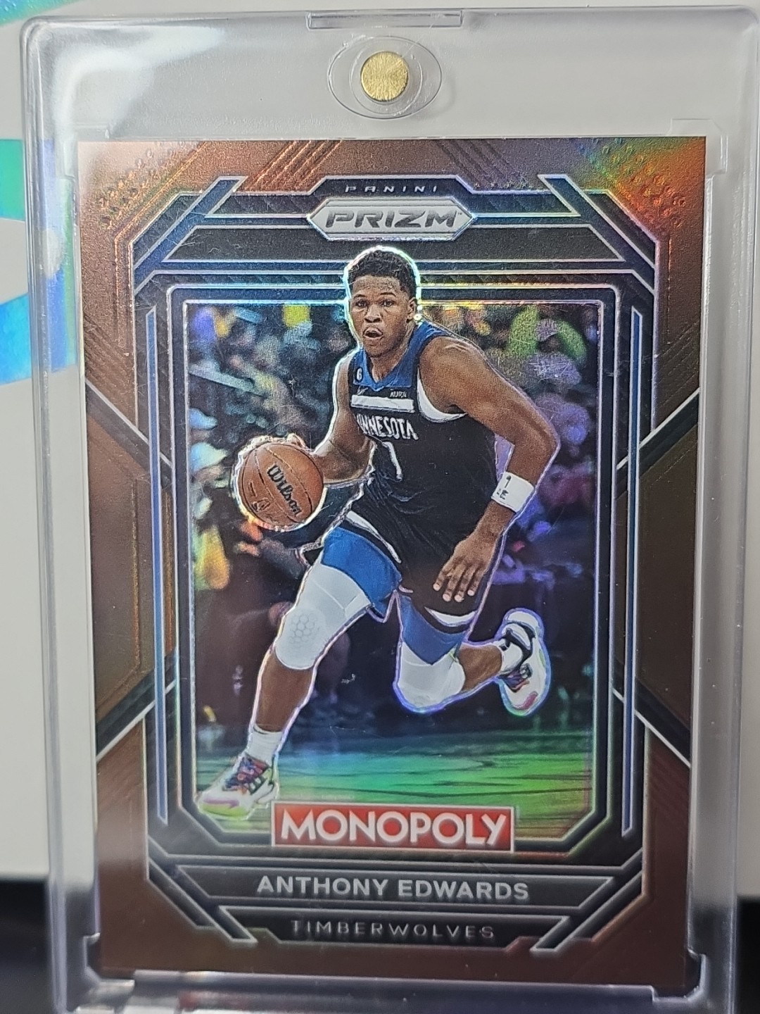 2022-23 Panini Prizm Monopoly - Anthony Edwards #53 Brown Prizm /249